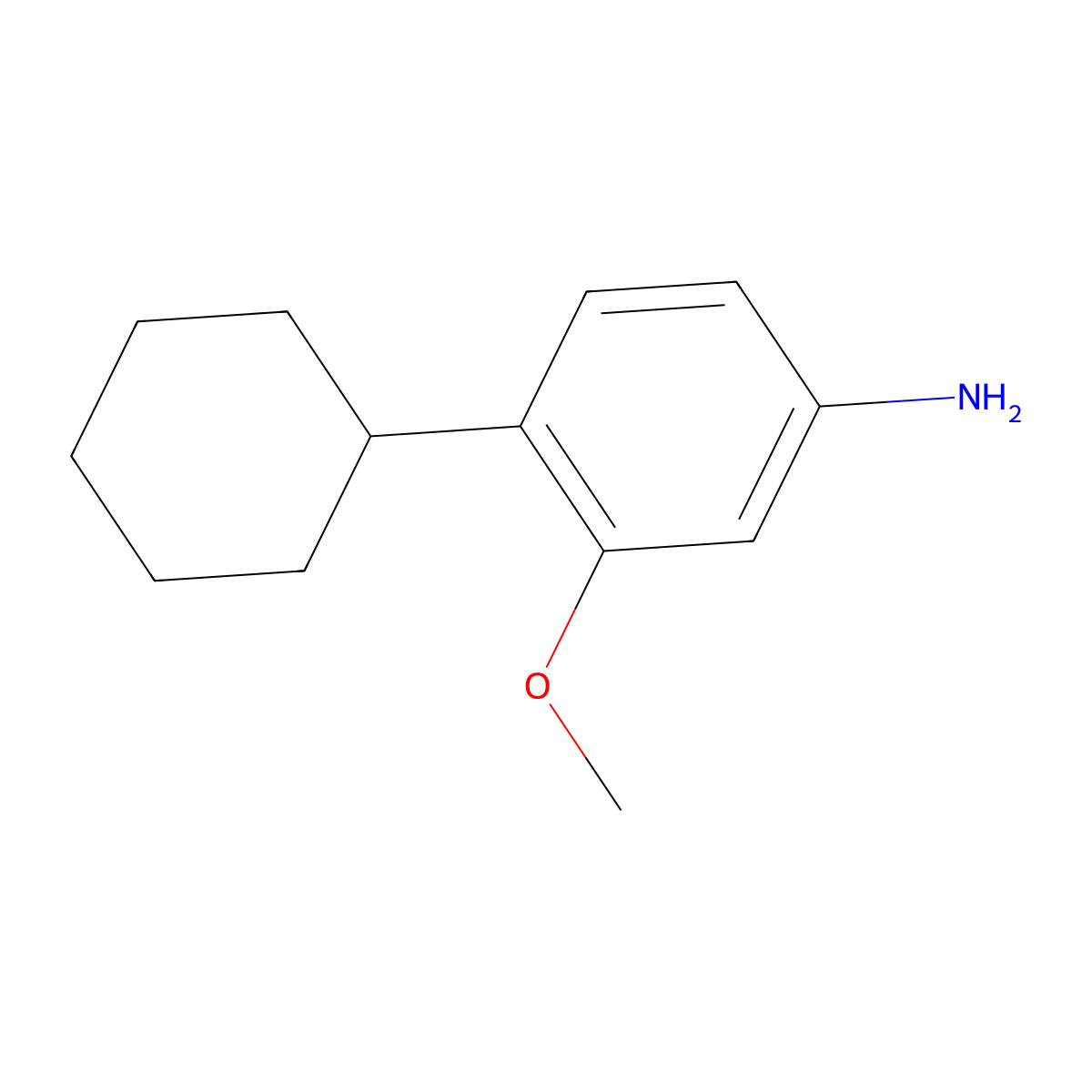4-Cyclohexyl-3-methoxyaniline molecular structure, CAS 854864-89-4