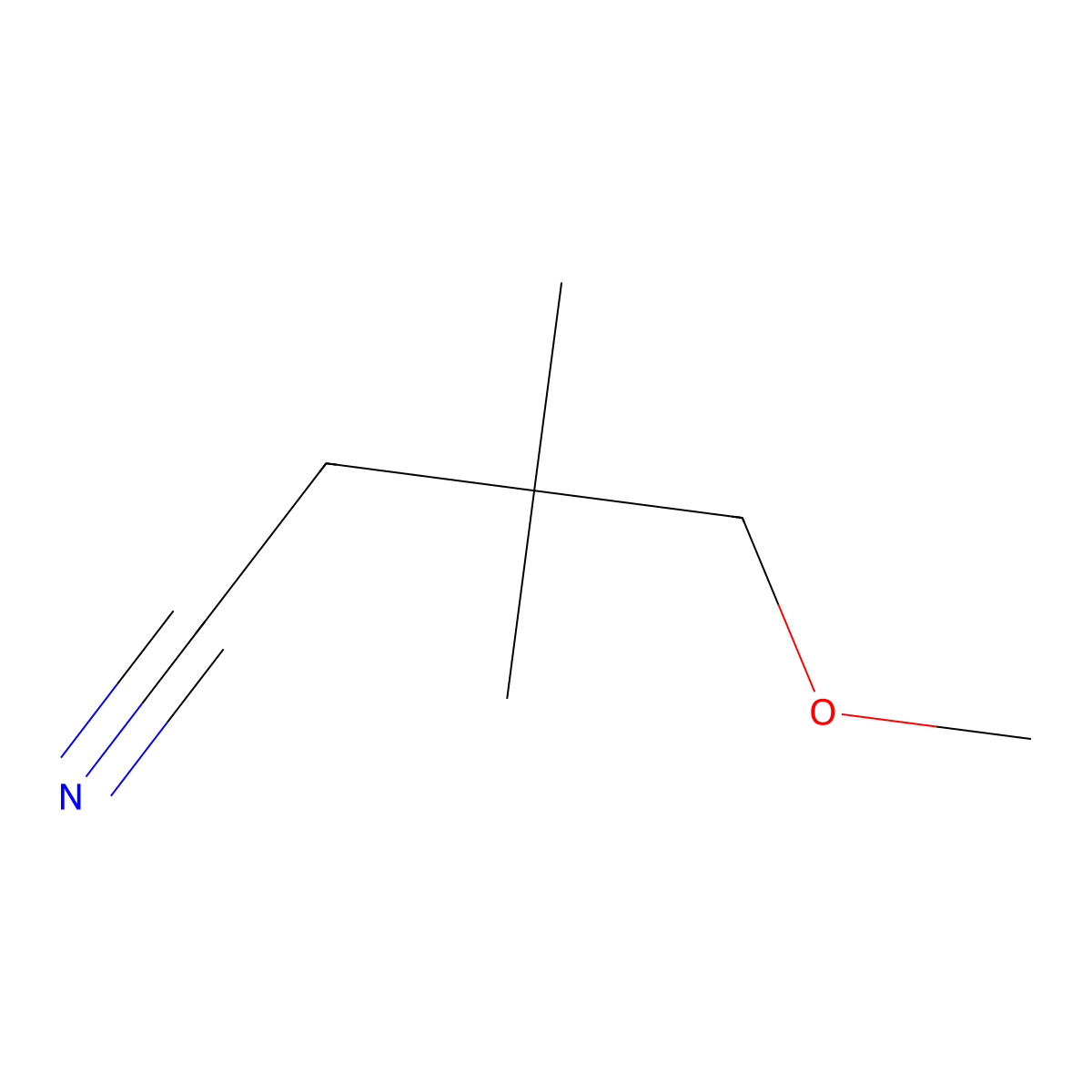 4-Methoxy-3,3-dimethylbutanenitrile molecular structure, CAS 854866-84-5