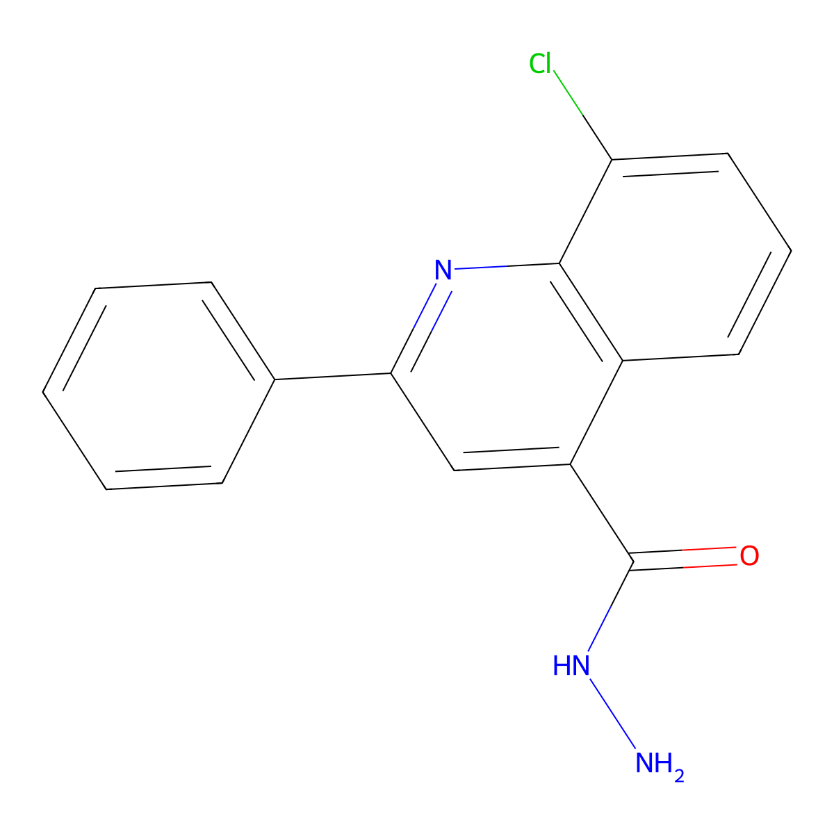 8-Chloro-2-phenylquinoline-4-carbohydrazide molecular structure, CAS 854867-67-7