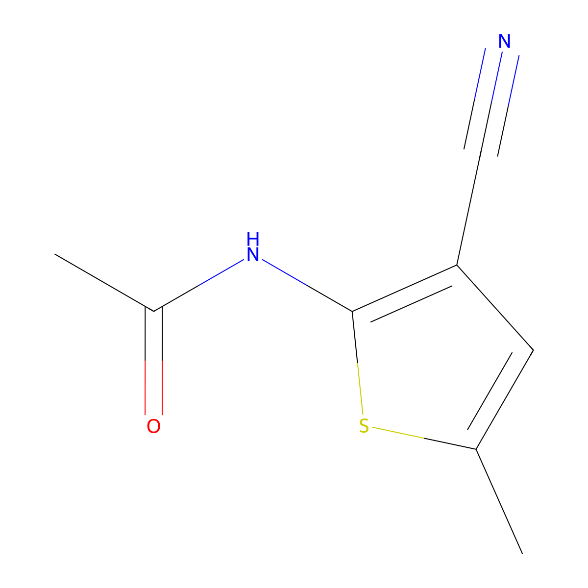 N-(3-cyano-5-methyl-2-thienyl)acetamide molecular structure, CAS 85487-14-5