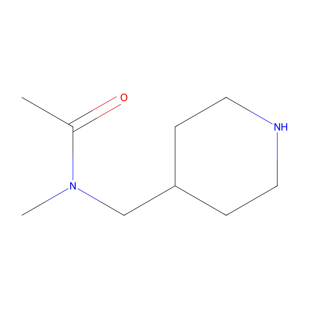 N-Methyl-N-piperidin-4-ylmethyl-acetamide molecular structure, CAS 85487-99-6
