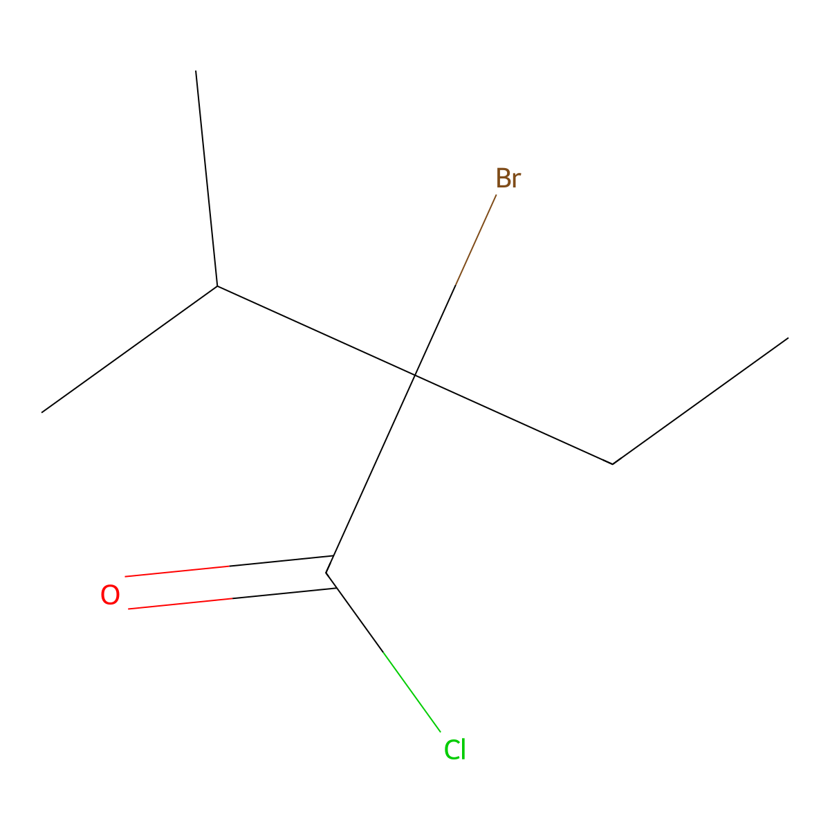 2-Bromo-2-ethyl-3-methylbutanoyl chloride molecular structure, CAS 854871-19-5