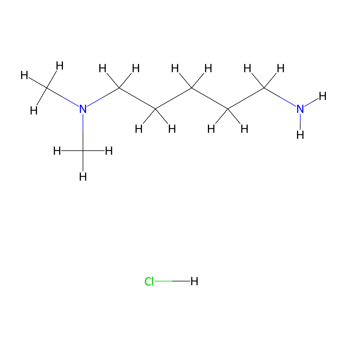 5-(Dimethylamino)amylamine HCl molecular structure, CAS 854874-17-2