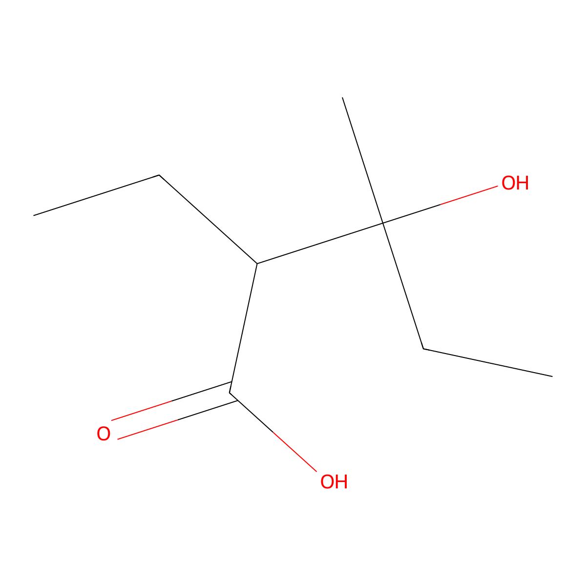 2-Ethyl-3-hydroxy-3-methylpentanoic acid molecular structure, CAS 854878-80-1