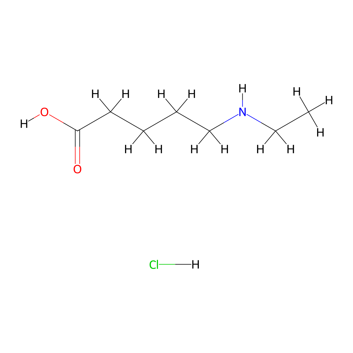 5-(Ethylamino)pentanoic acid hydrochloride molecular structure, CAS 854878-81-2