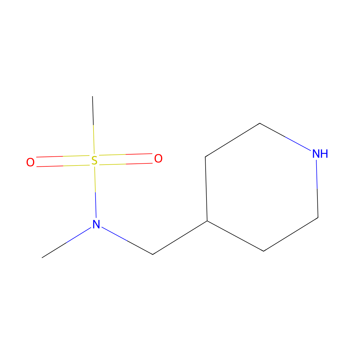 N-Methyl-N-[(piperidin-4-yl)methyl]methanesulfonamide molecular structure, CAS 85488-01-3
