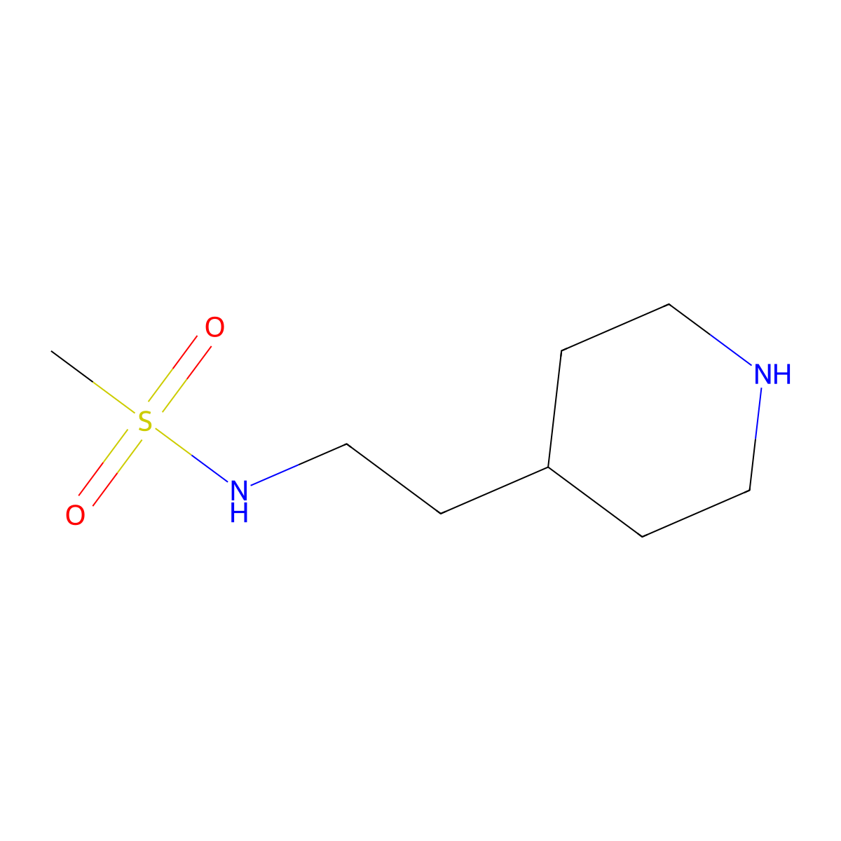N-(2-(Piperidin-4-yl)ethyl)methanesulfonamide molecular structure, CAS 85488-07-9