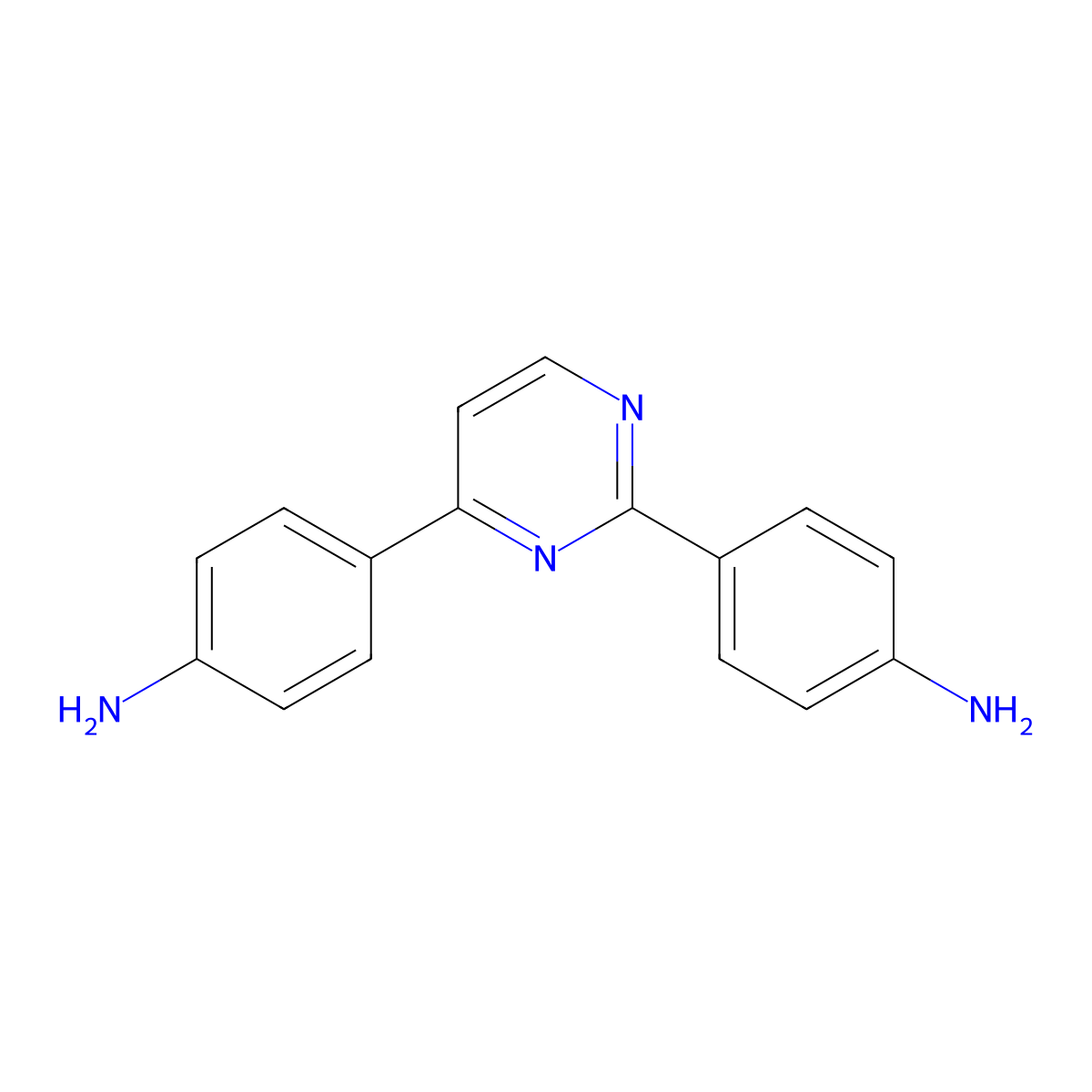 4,4'-Pyrimidine-2,4-diyldianiline molecular structure, CAS 85489-56-1