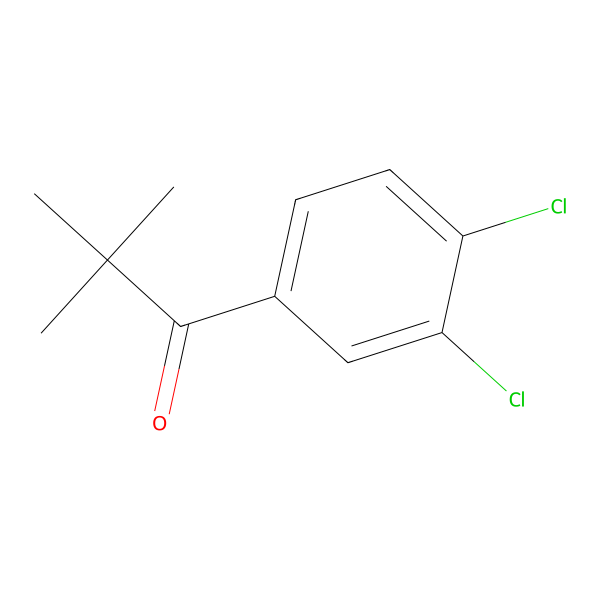 3',4'-Dichloro-2,2-dimethylpropiophenone molecular structure, CAS 854891-91-1