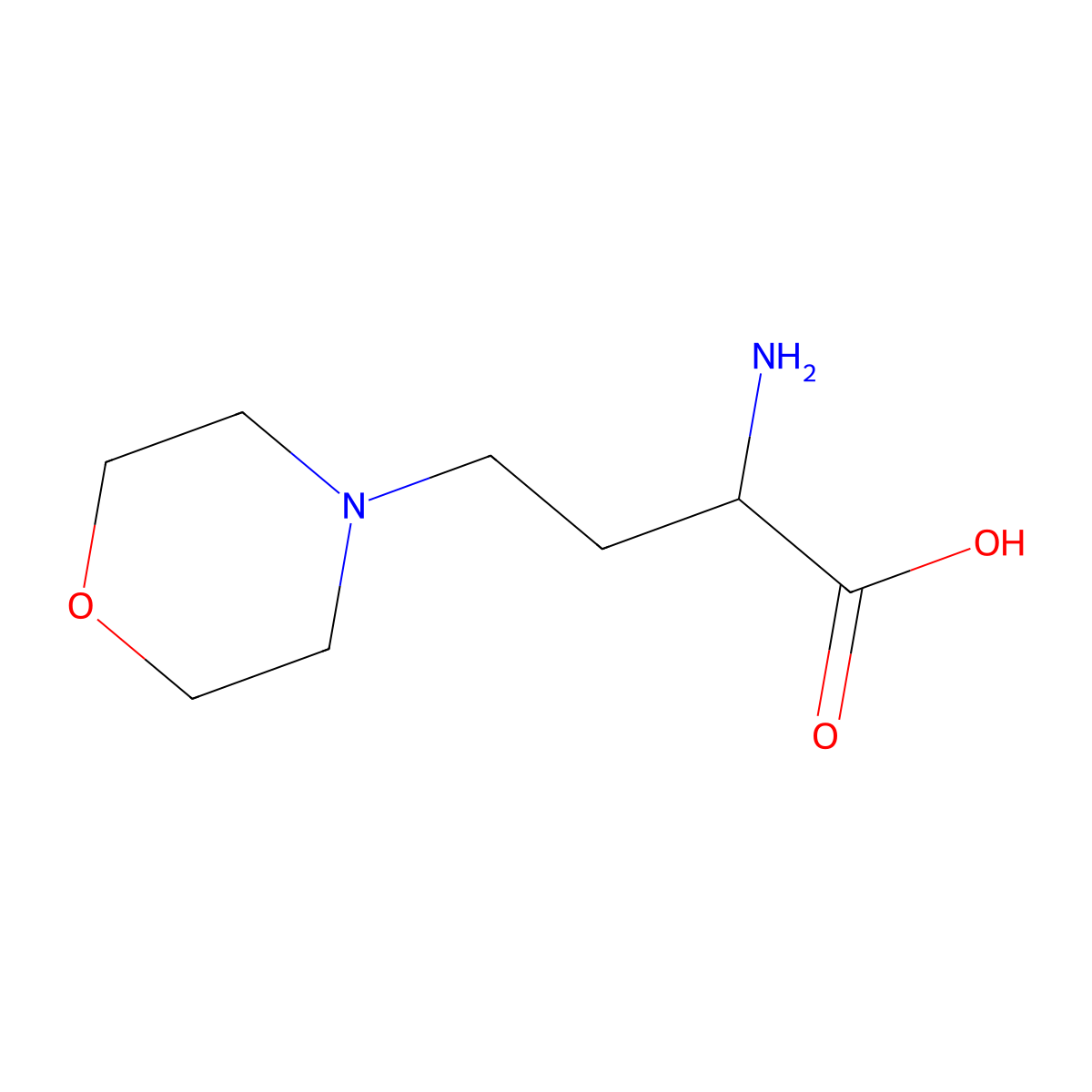 2-Amino-4-morpholinobutanoic acid molecular structure, CAS 854893-19-9