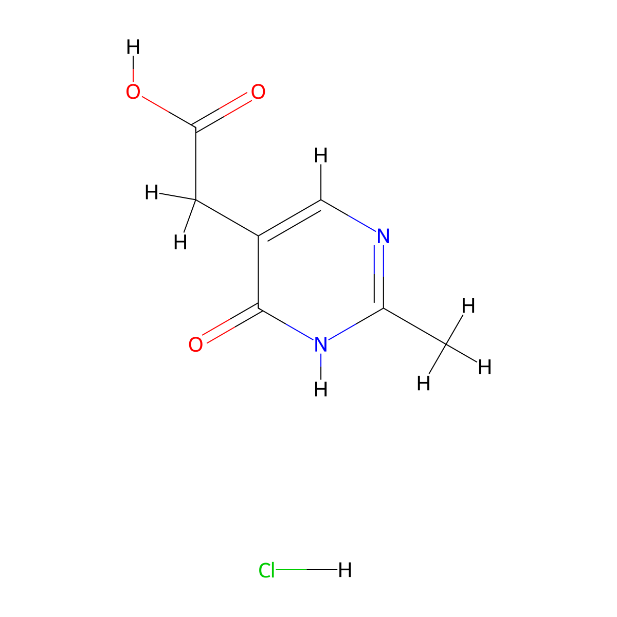 2-(4-Hydroxy-2-methylpyrimidin-5-yl)acetic acid hydrochloride molecular structure, CAS 854897-06-6