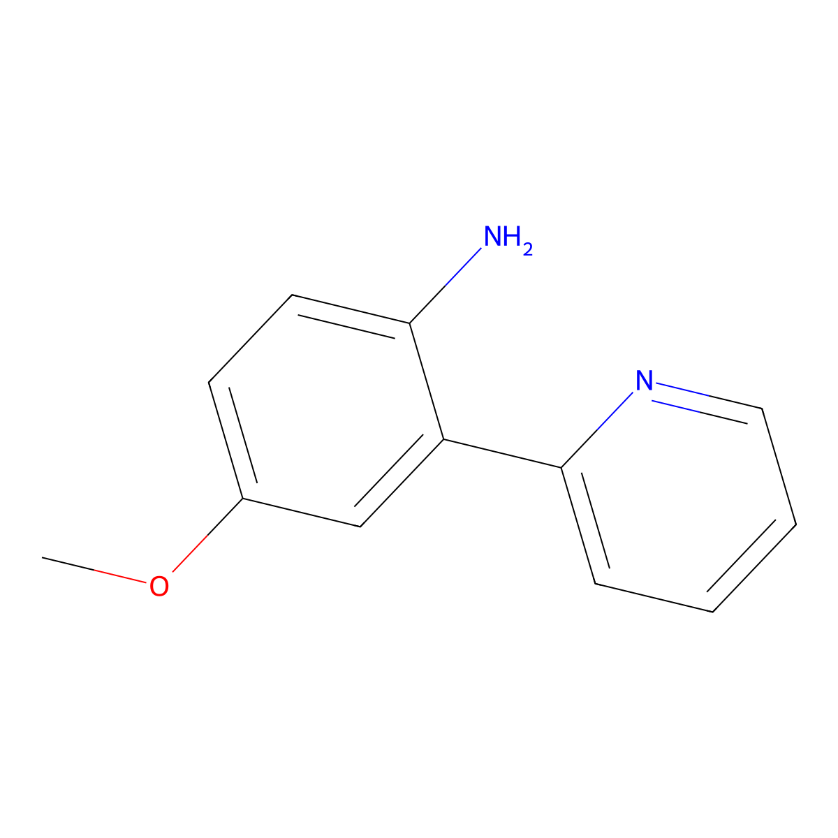 4-Methoxy-2-(pyridin-2-yl)aniline molecular structure, CAS 854898-06-9