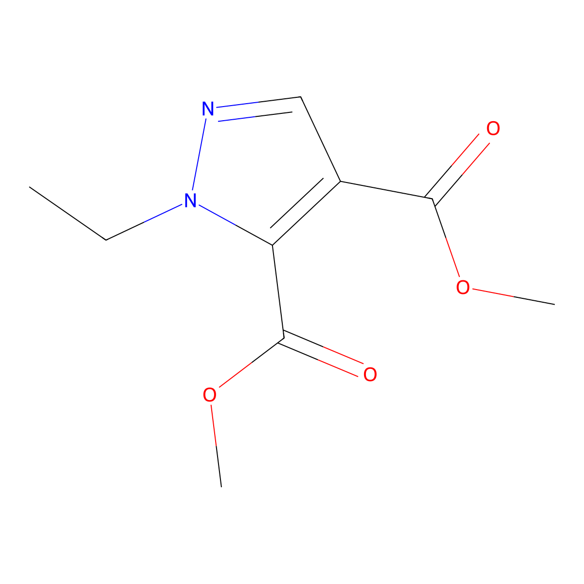 Dimethyl 1-ethyl-1H-pyrazole-4,5-dicarboxylate molecular structure, CAS 854899-98-2