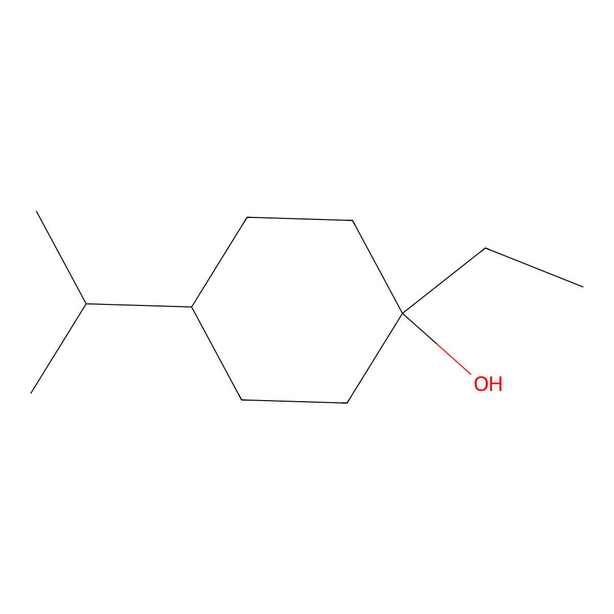1-Ethyl-4-(propan-2-yl)cyclohexan-1-ol molecular structure, CAS 854901-81-8