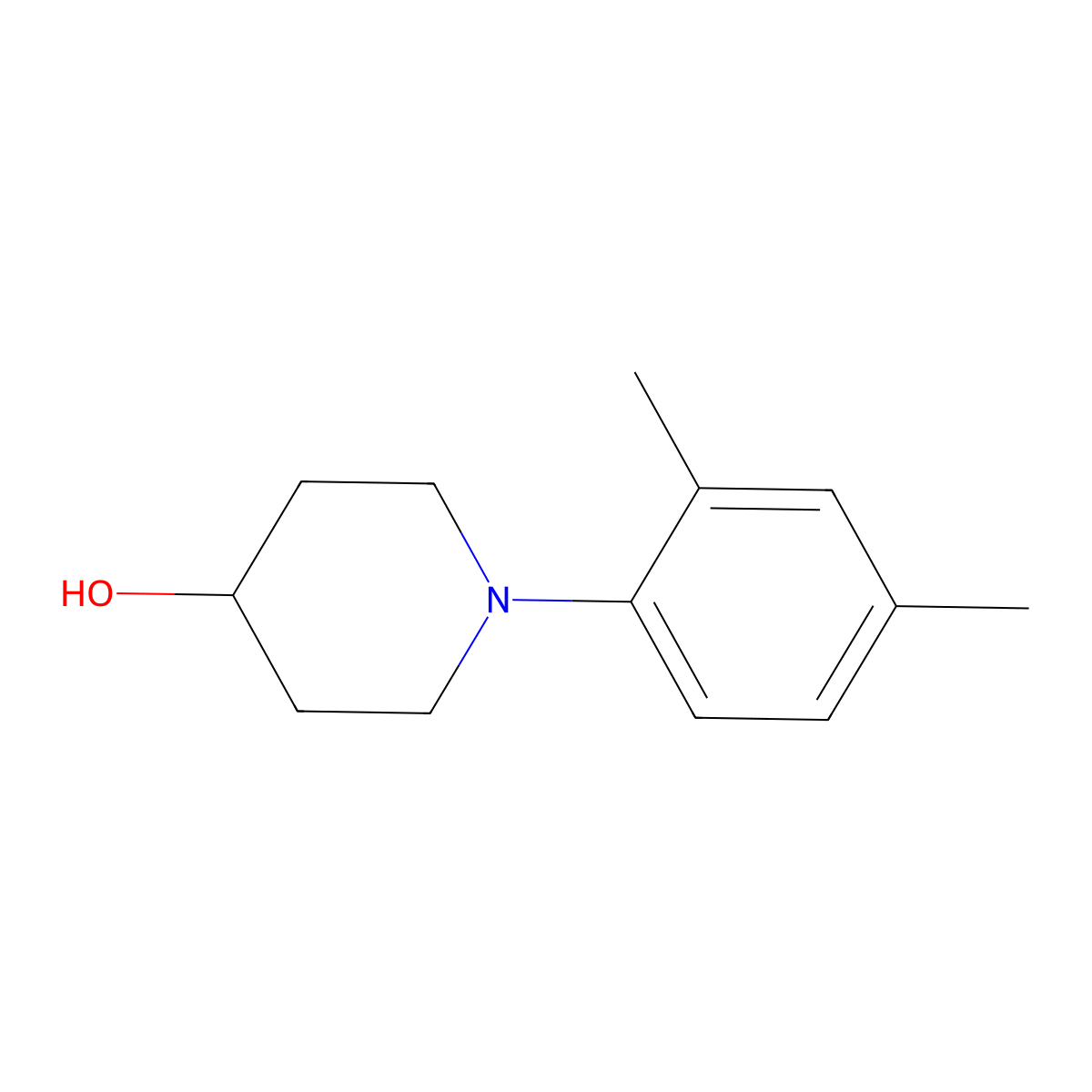 4-Piperidinol, 1-(2,4-dimethylphenyl)- molecular structure, CAS 854904-19-1