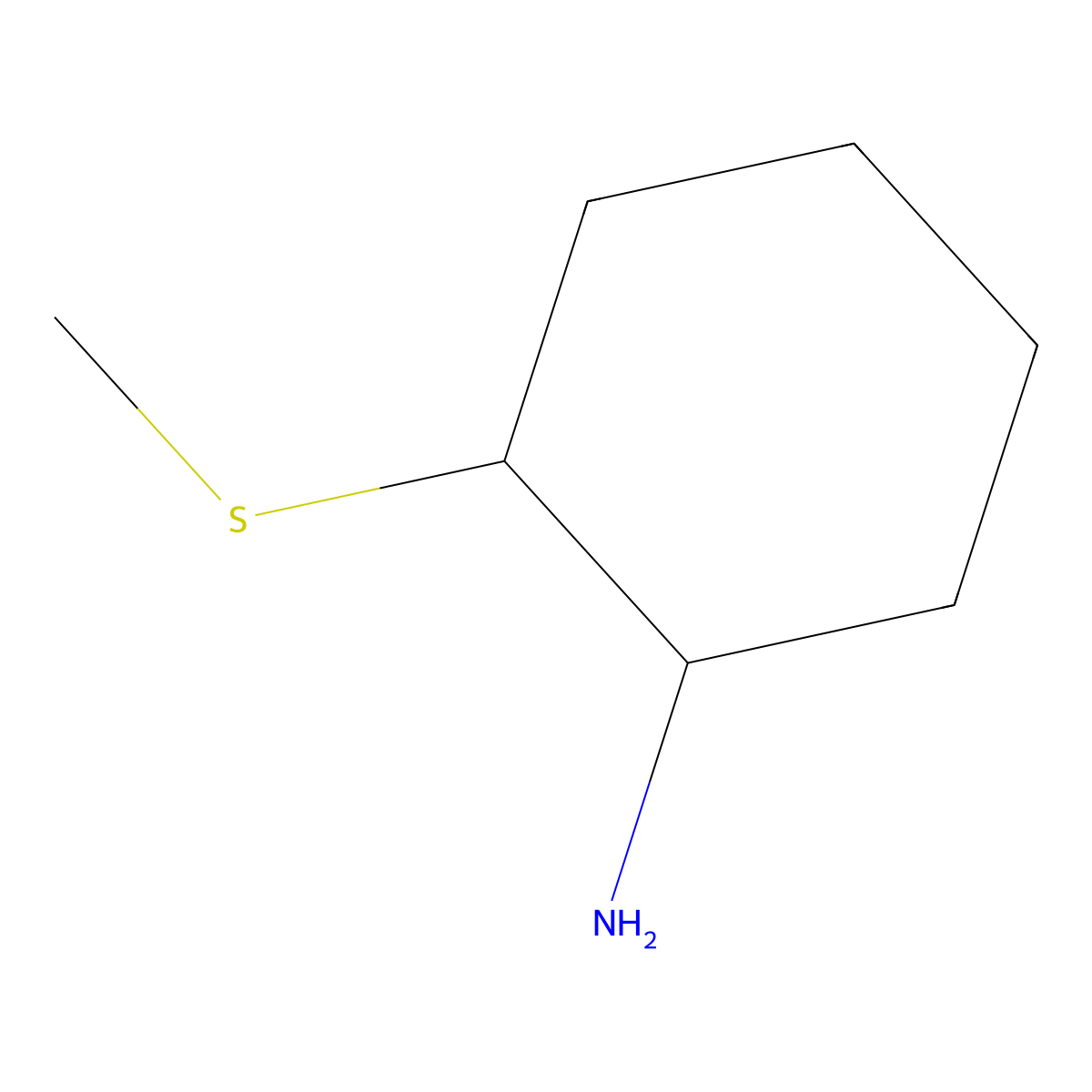 2-(Methylsulfanyl)cyclohexan-1-amine molecular structure, CAS 854915-42-7