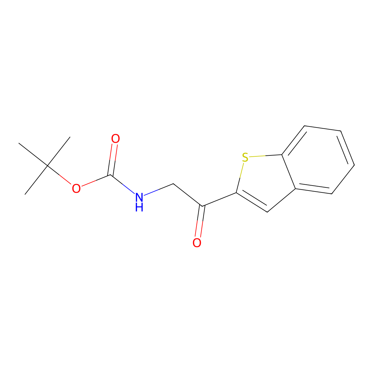 tert-butyl N-[2-(1-benzothiophen-2-yl)-2-oxoethyl]carbamate molecular structure, CAS 854927-40-5