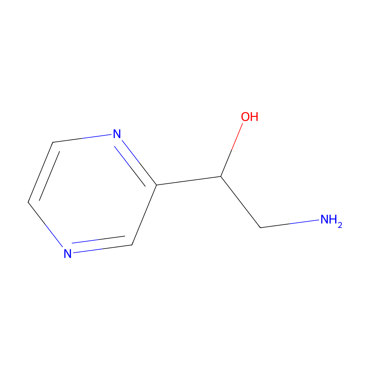 2-Amino-1-(pyrazin-2-yl)ethanol molecular structure, CAS 854928-20-4