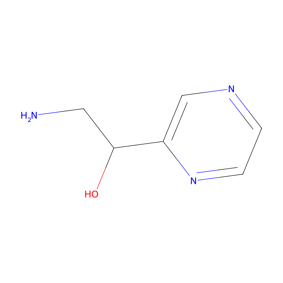 2-Amino-1-(pyrazin-2-yl)ethanol molecular structure, CAS 854928-20-4
