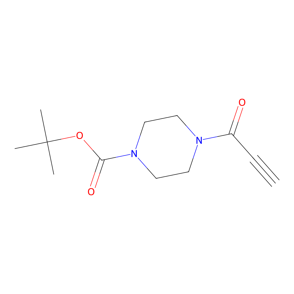 Tert-butyl 4-(prop-2-ynoyl)piperazine-1-carboxylate molecular structure, CAS 854930-13-5