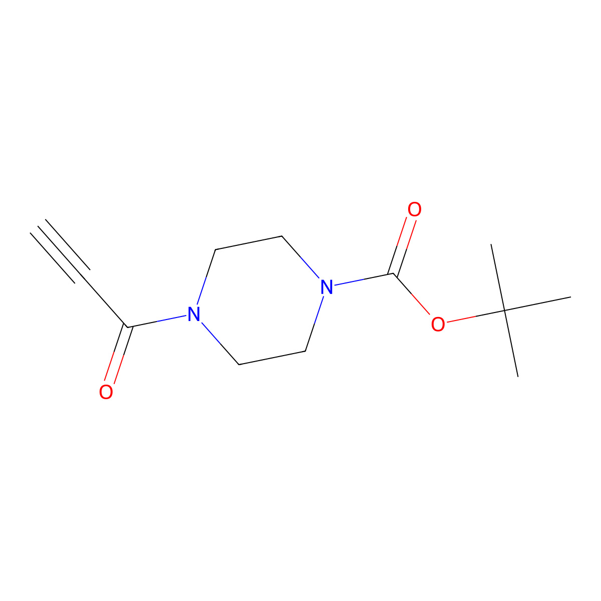 Tert-butyl 4-(prop-2-ynoyl)piperazine-1-carboxylate molecular structure, CAS 854930-13-5
