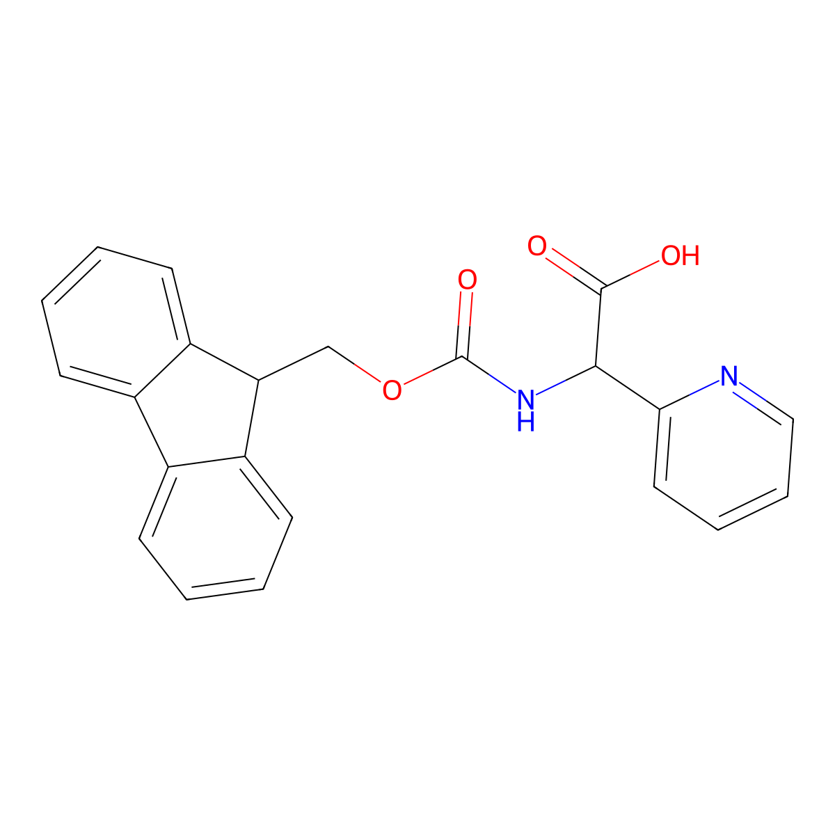 2-({[(9H-fluoren-9-yl)methoxy]carbonyl}amino)-2-(pyridin-2-yl)acetic acid molecular structure, CAS 854936-69-9