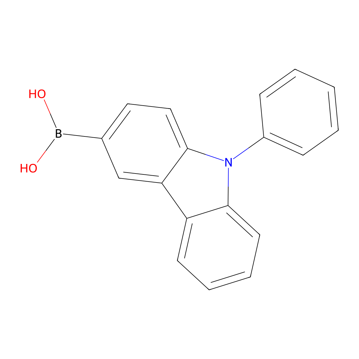 9-Phenyl-9H-carbazole-3-boronic acid molecular structure, CAS 854952-58-2