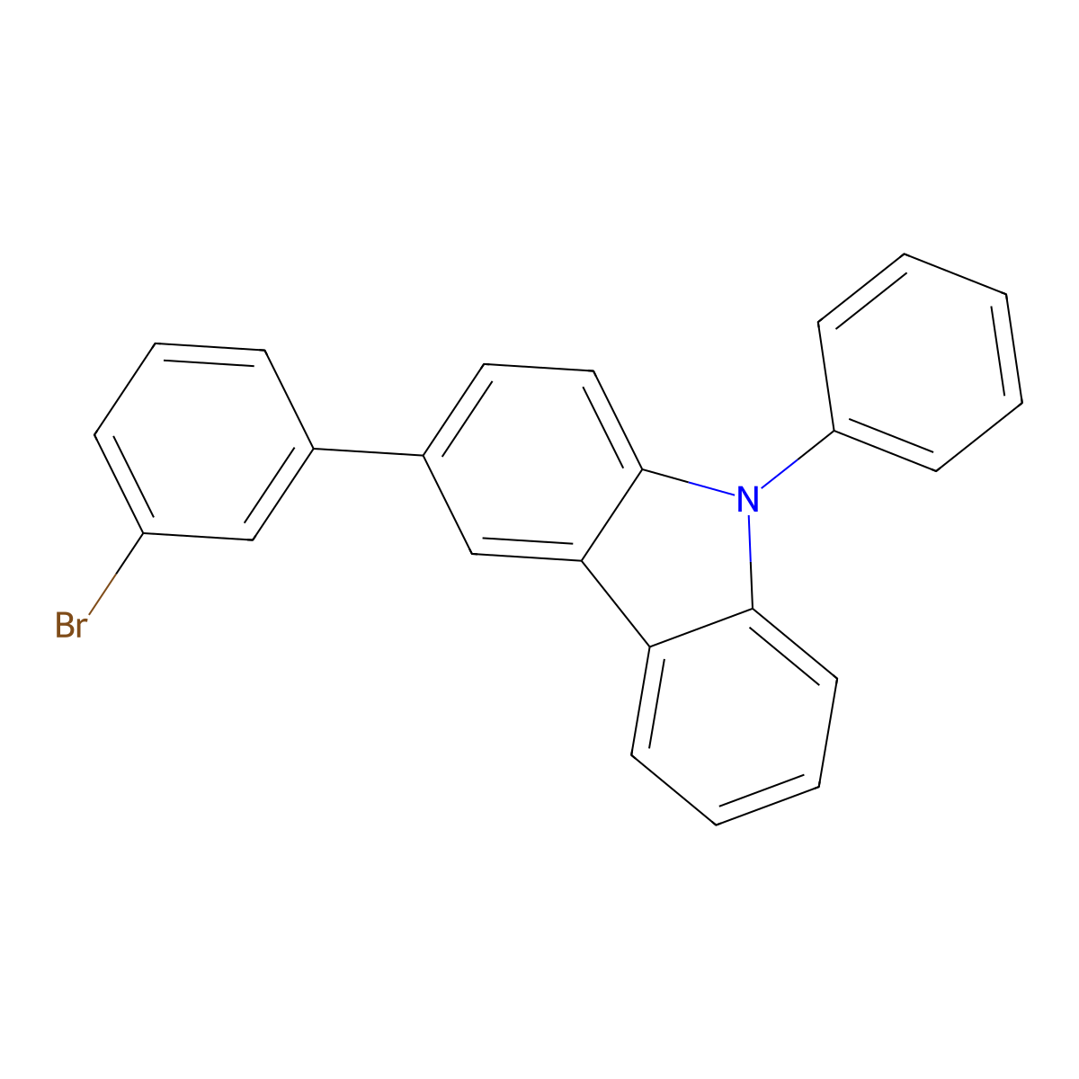 3-(3-Bromophenyl)-9-phenyl-9H-carbazole molecular structure, CAS 854952-59-3