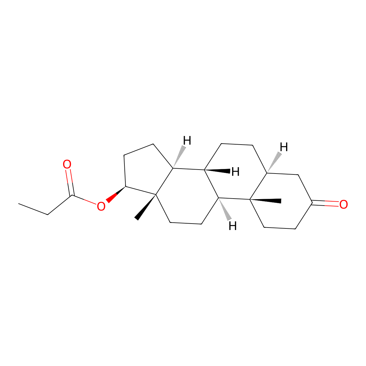 Dihydrotestosterone propionate molecular structure, CAS 855-22-1
