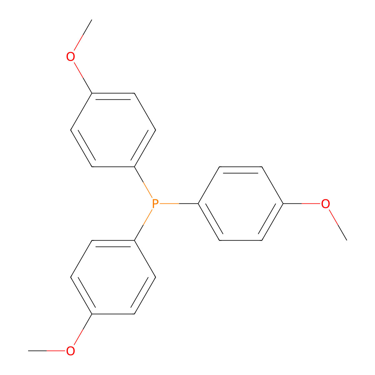 Phosphine, tris(4-methoxyphenyl)- molecular structure, CAS 855-38-9