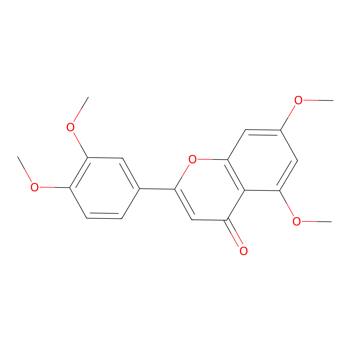 5,7,3',4'-Tetramethoxyflavone molecular structure, CAS 855-97-0