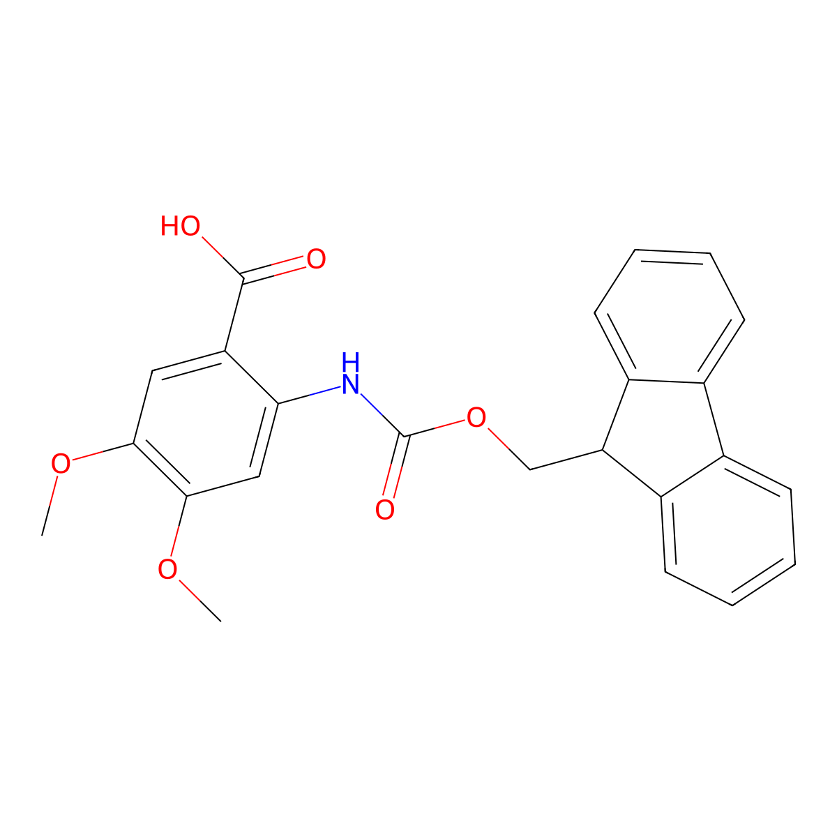 Fmoc-2-amino-4,5-dimethoxybenzoic acid molecular structure, CAS 855005-12-8