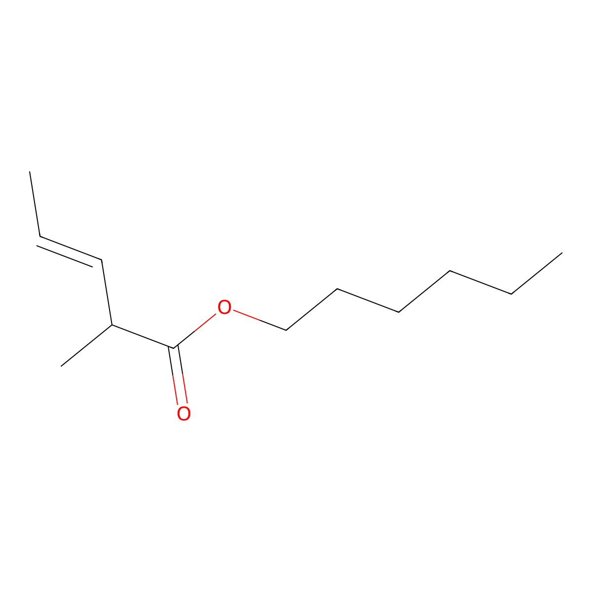 3-Pentenoic acid, 2-methyl-, hexyl ester molecular structure, CAS 85508-08-3