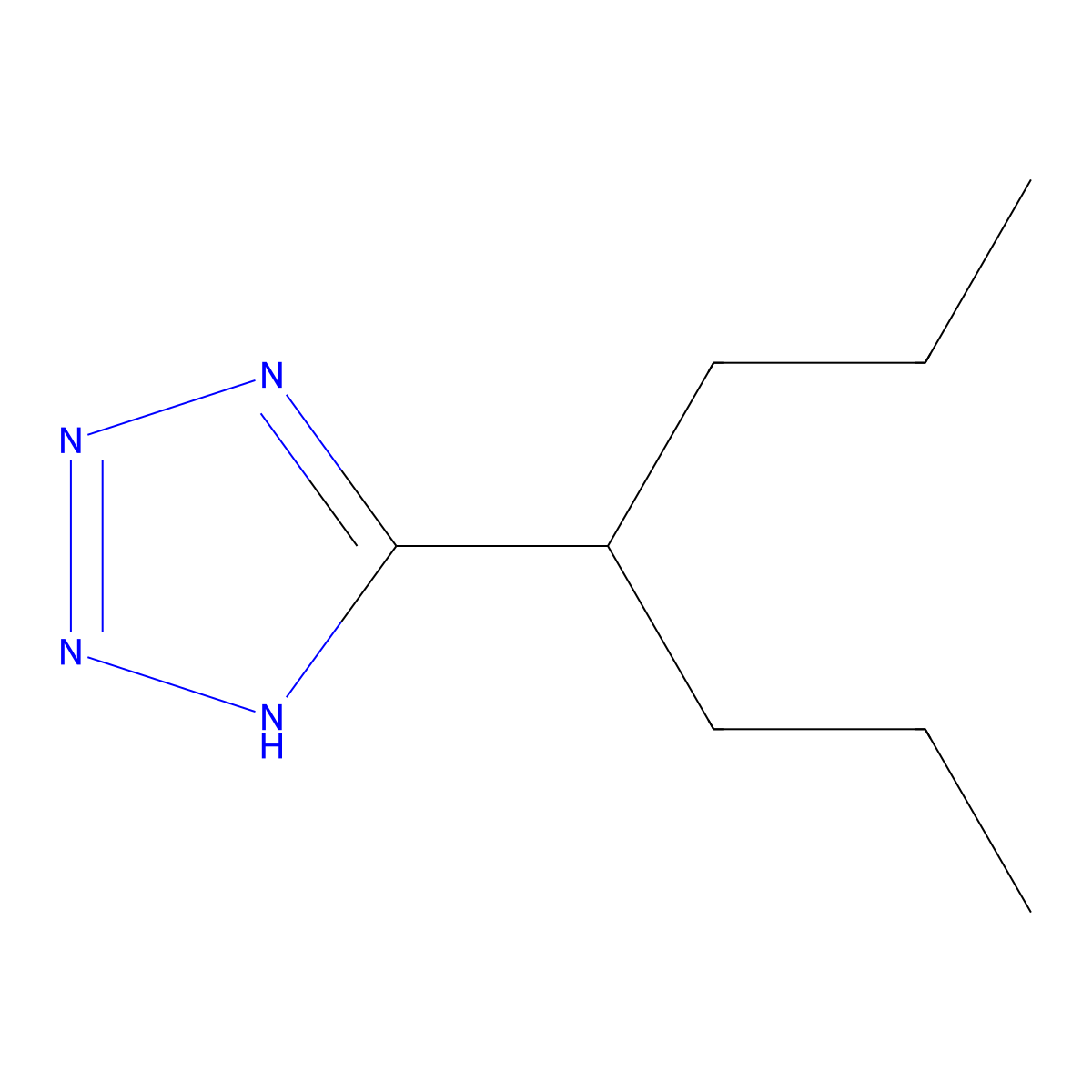 5H-Tetrazole, 5-(1-propylbutyl)- molecular structure, CAS 85508-57-2