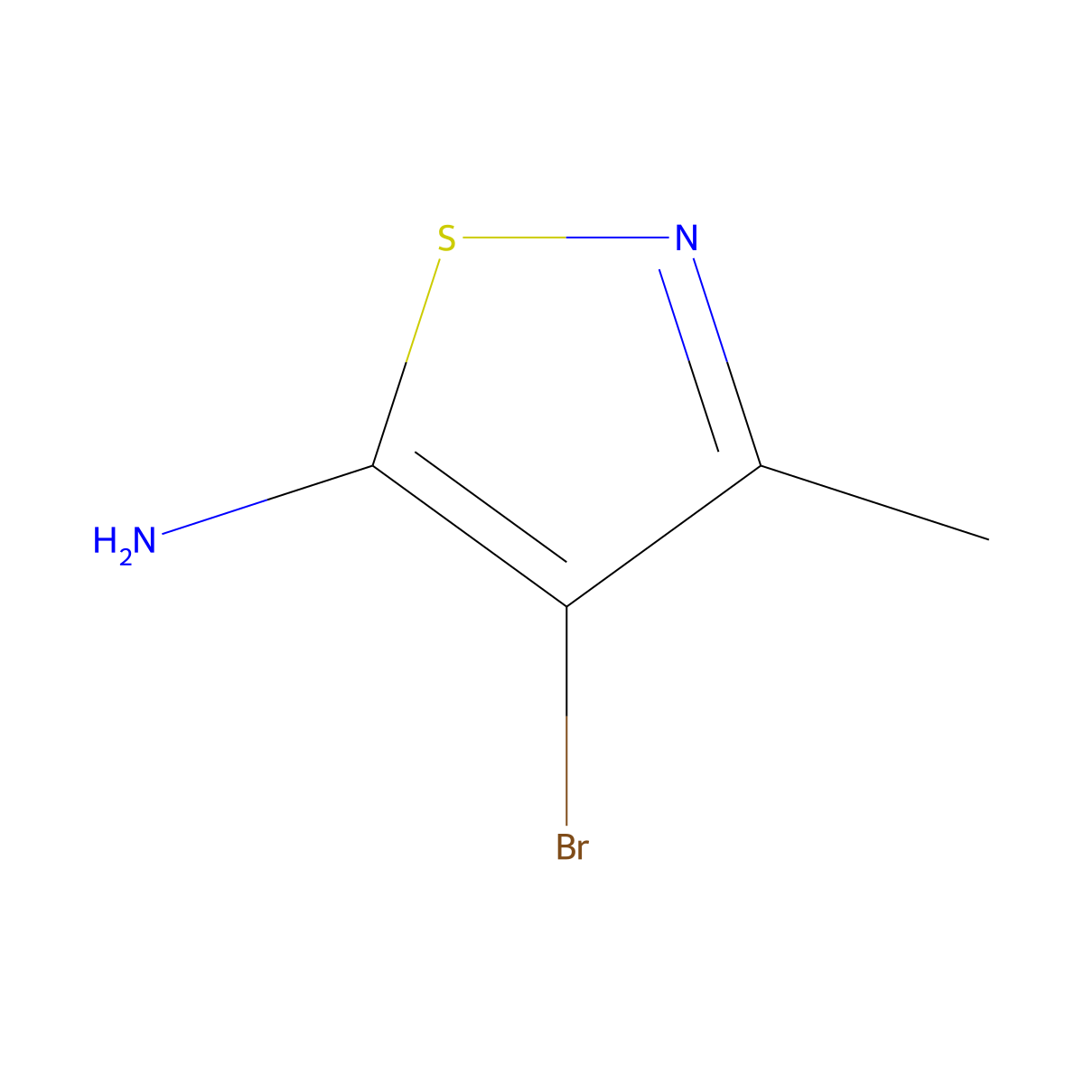 4-Bromo-3-methyl-1,2-thiazol-5-amine molecular structure, CAS 85508-99-2