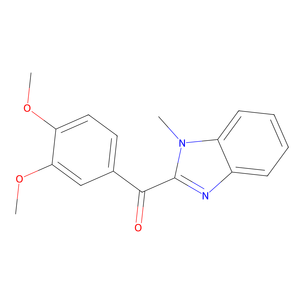 (3,4-Dimethoxyphenyl)-(1-methylbenzimidazol-2-yl)methanone molecular structure, CAS 85510-70-9