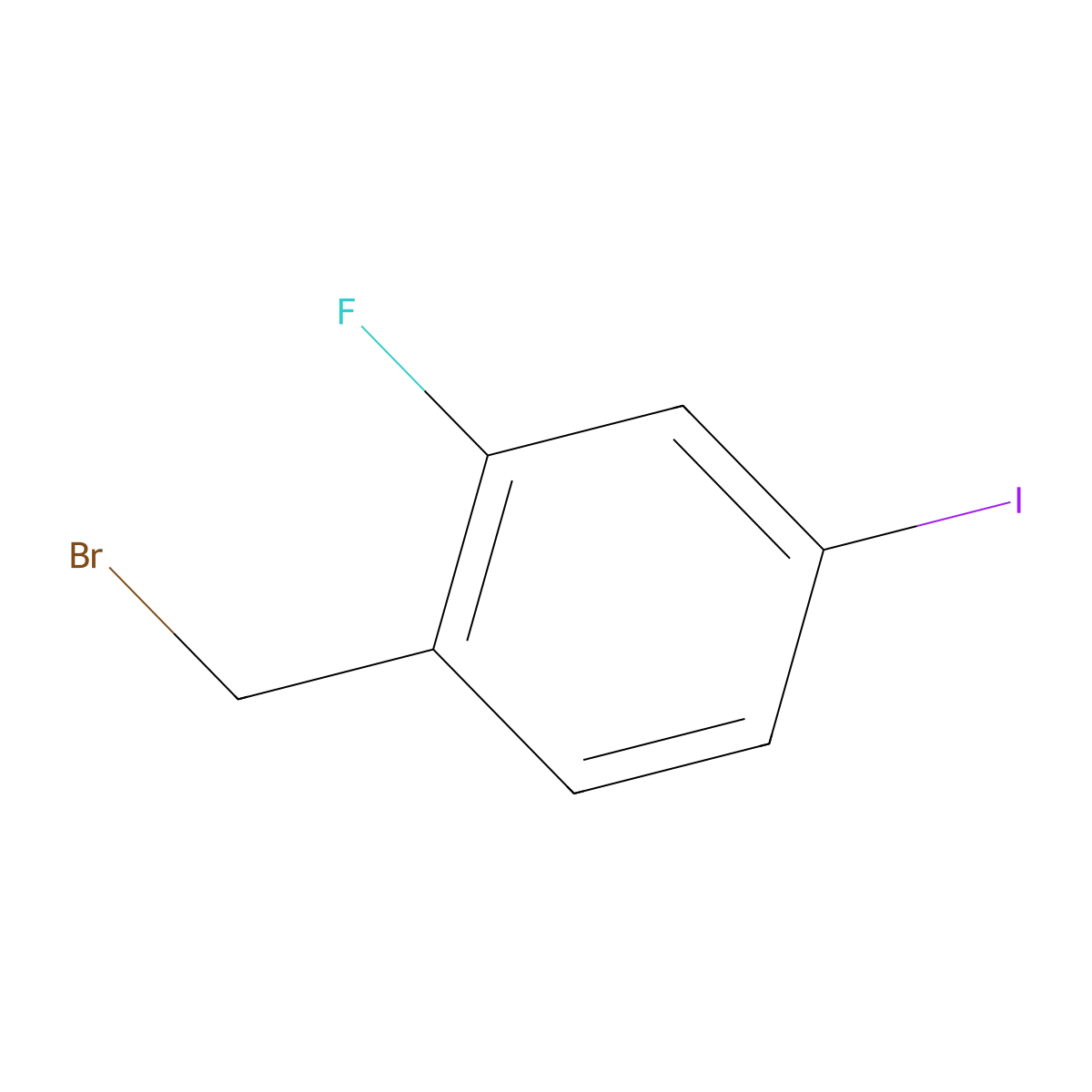 1-(Bromomethyl)-2-fluoro-4-iodobenzene molecular structure, CAS 85510-81-2