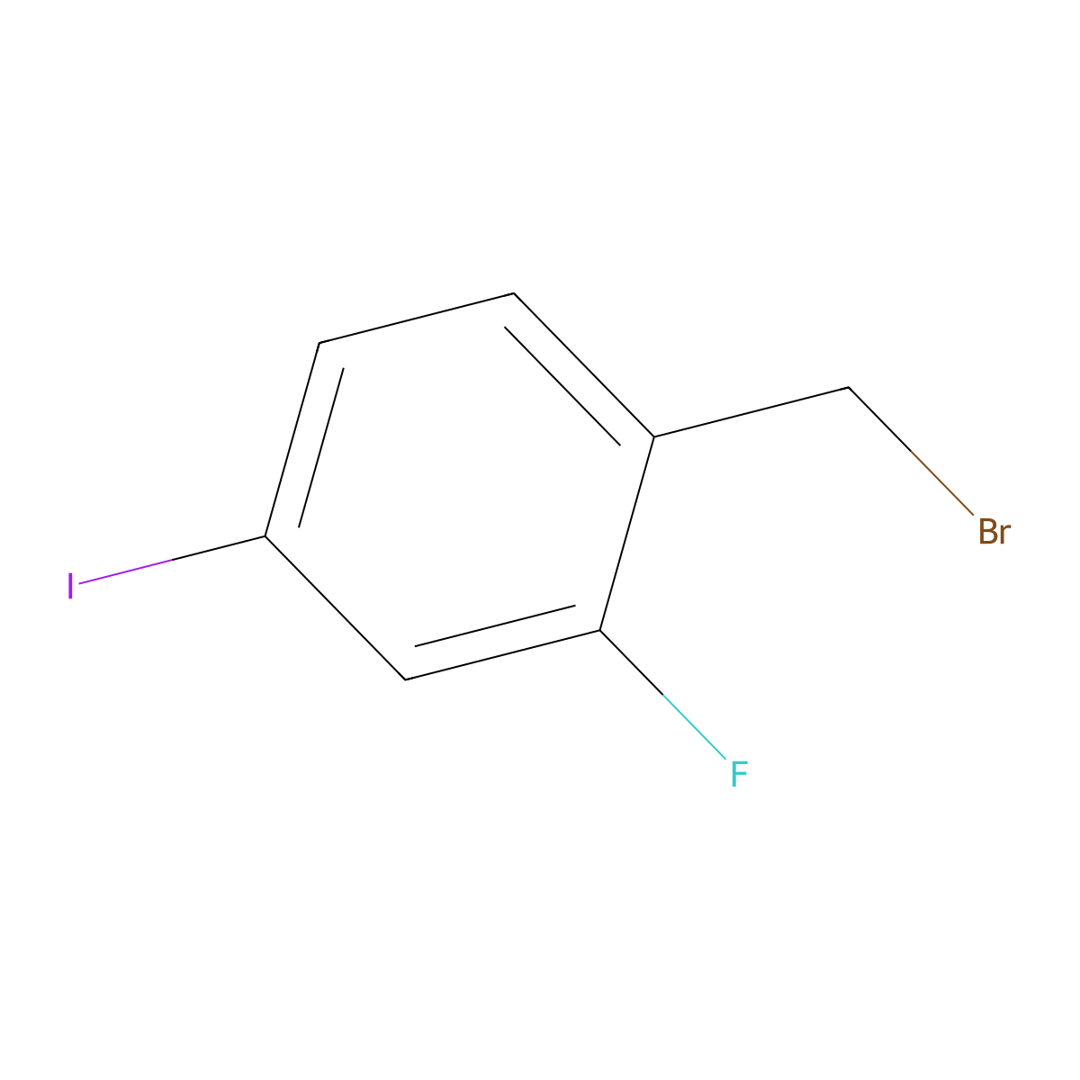1-(Bromomethyl)-2-fluoro-4-iodobenzene molecular structure, CAS 85510-81-2