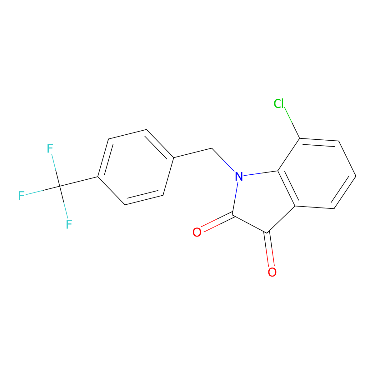 7-Chloro-1-(4-(trifluoromethyl)benzyl)indoline-2,3-dione molecular structure, CAS 85511-68-8