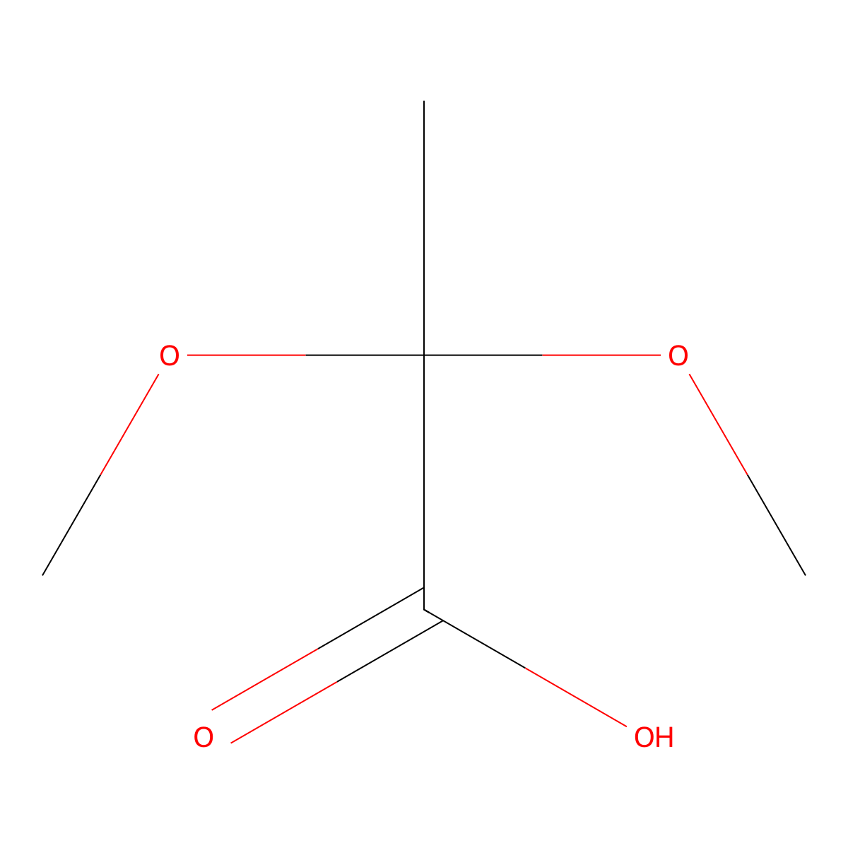 2,2-Dimethoxypropanoic acid molecular structure, CAS 85515-87-3