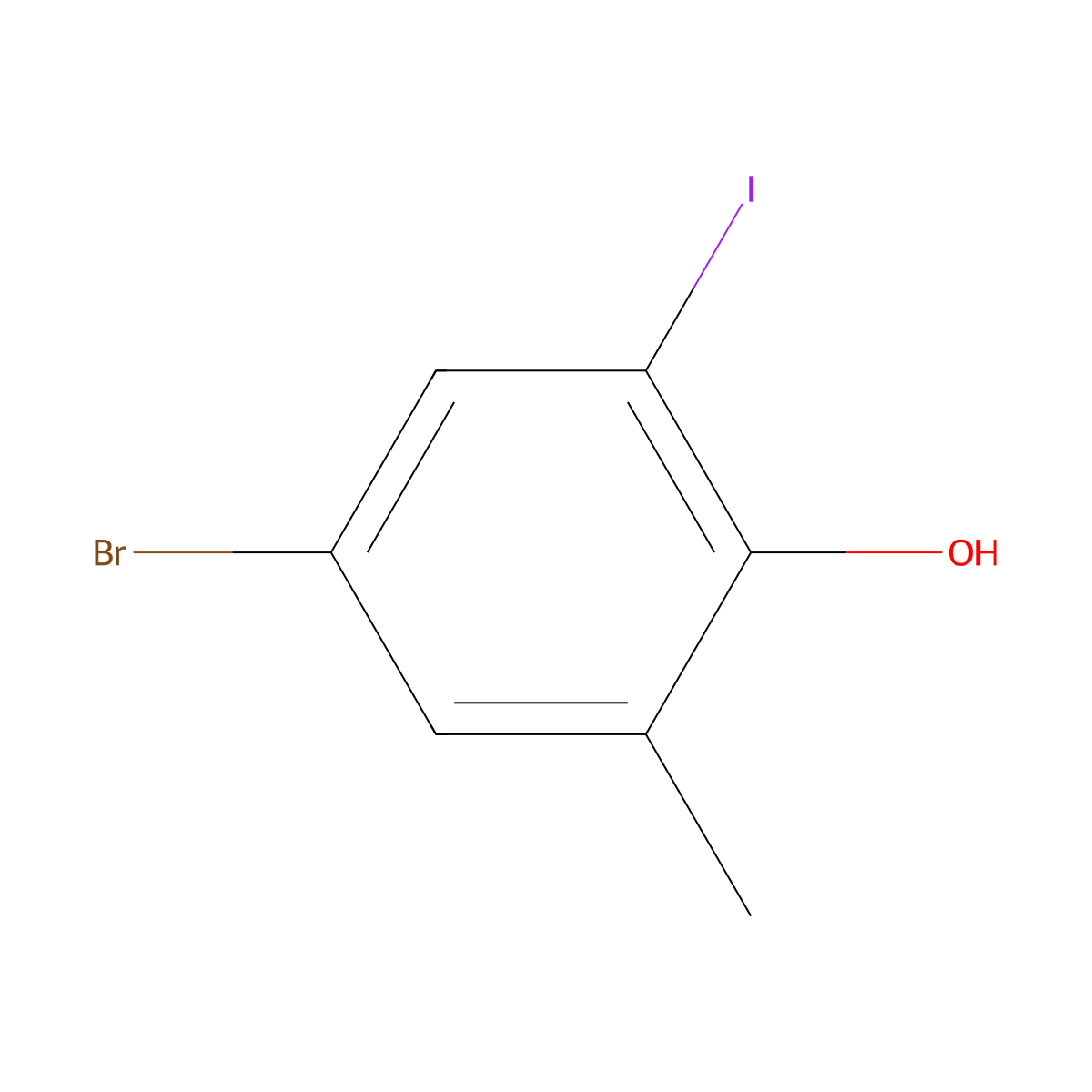 4-Bromo-2-iodo-6-methylphenol molecular structure, CAS 855157-09-4
