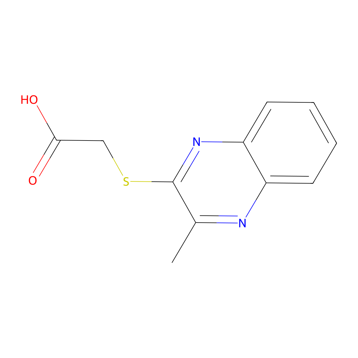 2-(3-Methylquinoxalin-2-ylthio)acetic acid molecular structure, CAS 85516-14-9