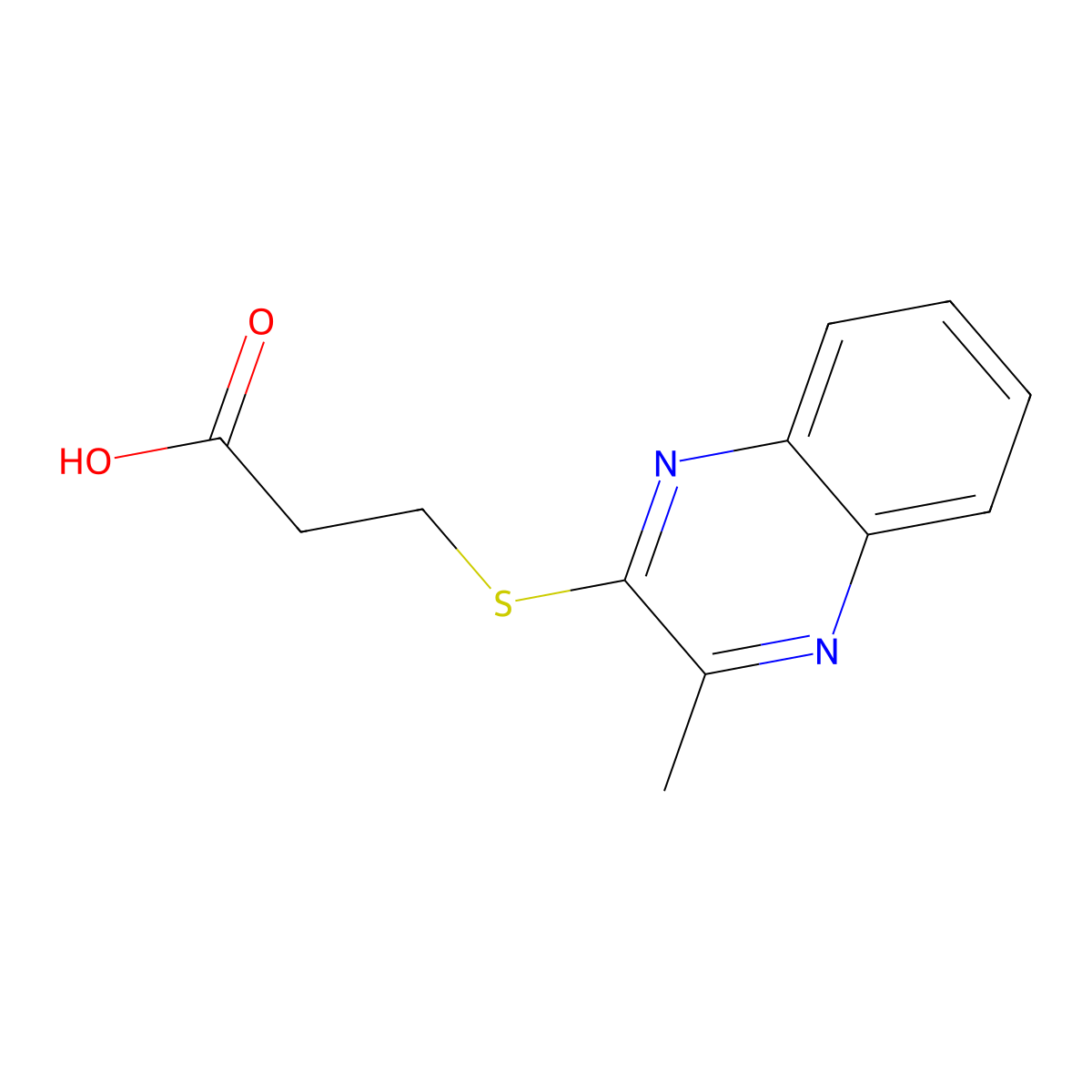 3-[(3-Methylquinoxalin-2-yl)sulfanyl]propanoic acid molecular structure, CAS 85516-36-5