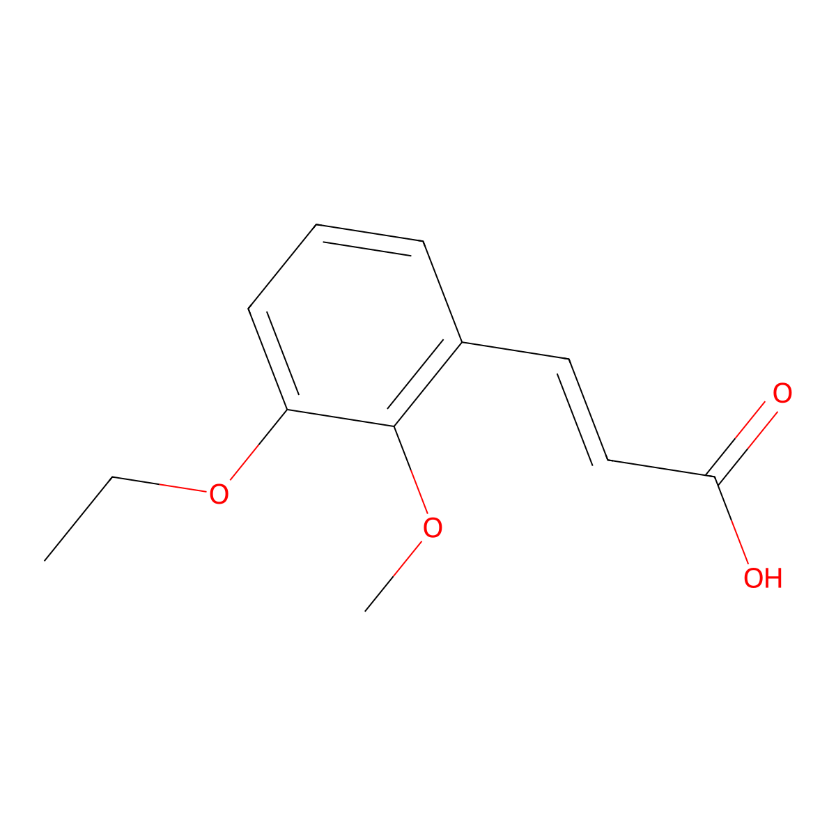 (e)-3-(3-Ethoxy-2-methoxyphenyl)acrylic acid molecular structure, CAS 855163-64-3