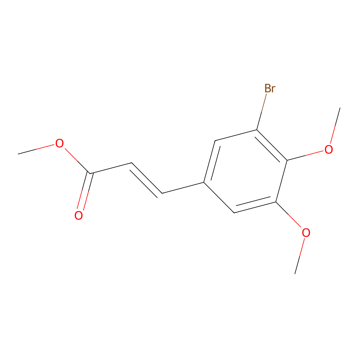 Methyl 3-(3-bromo-4,5-dimethoxyphenyl)-2-propenoate molecular structure, CAS 855164-52-2