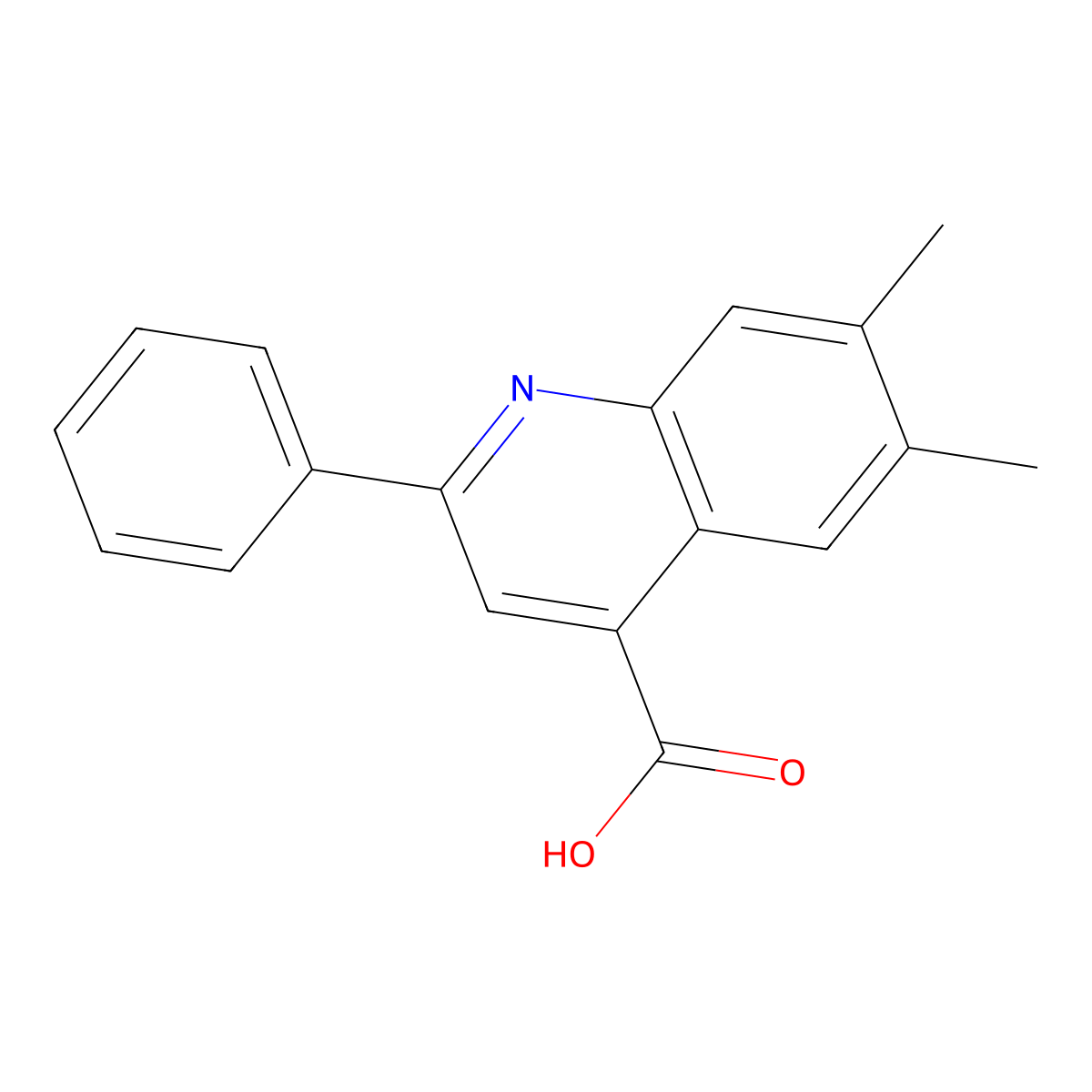 6,7-Dimethyl-2-phenylquinoline-4-carboxylic acid molecular structure, CAS 855165-44-5