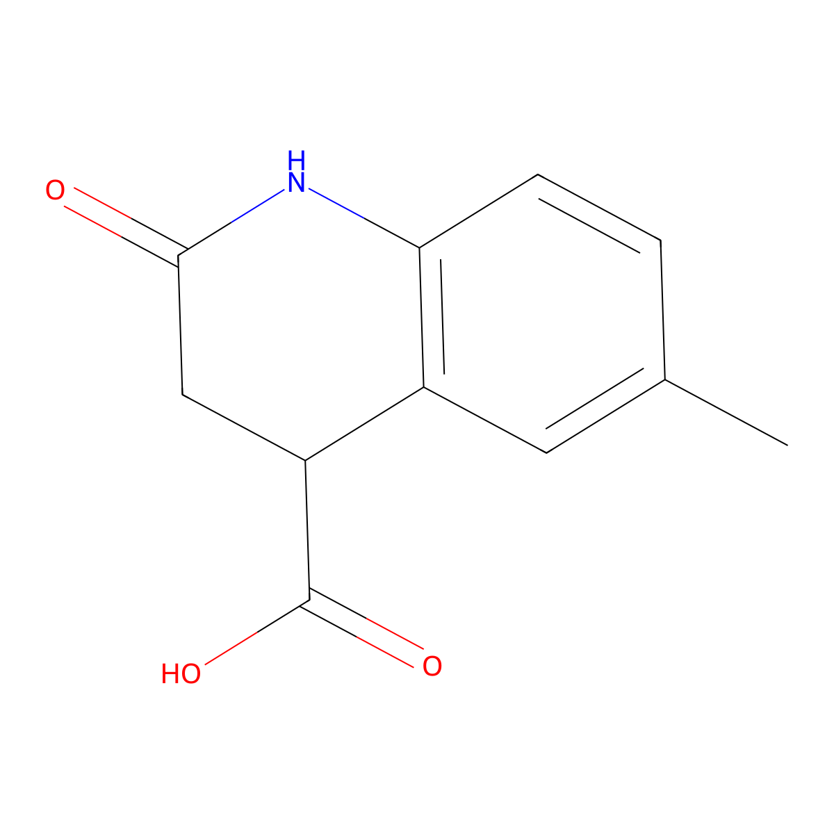 6-Methyl-2-oxo-1,2,3,4-tetrahydroquinoline-4-carboxylic acid molecular structure, CAS 855165-89-8