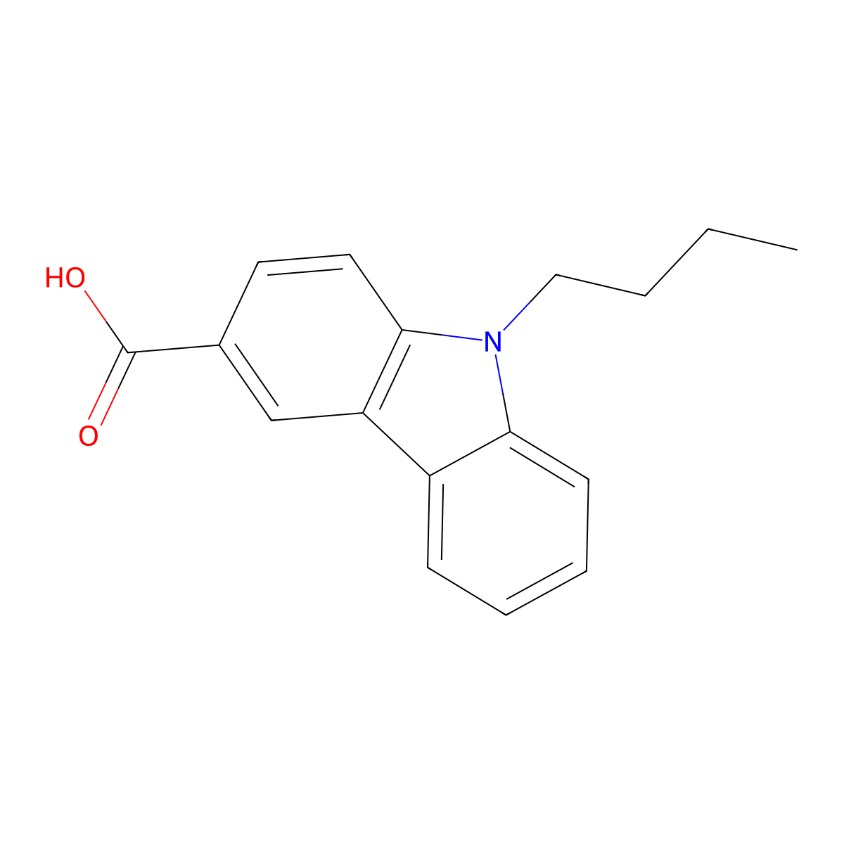 9-butyl-9H-carbazole-3-carboxylic acid molecular structure, CAS 855178-91-5