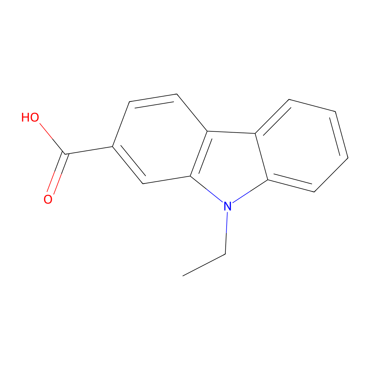 9-ethyl-9H-carbazole-2-carboxylic acid molecular structure, CAS 855179-03-2