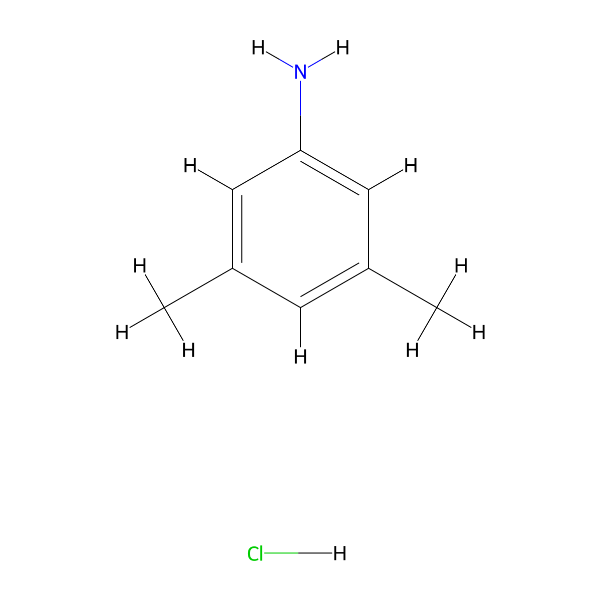 3,5-Dimethylaniline hydrochloride molecular structure, CAS 85518-76-9
